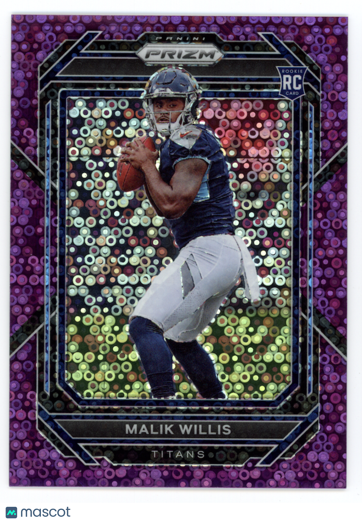 MALIK WILLIS 2023 Panini Prizm No Huddle Purple Disco Rookie /35 #303 Titans