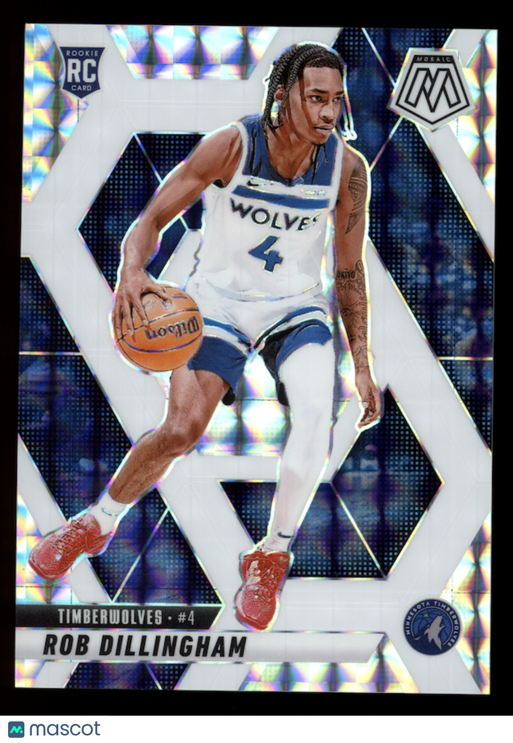 ROB DILLINGHAM 2024-25 Panini Mosaic Rookie White Prizm /35 #218 Timberwolves