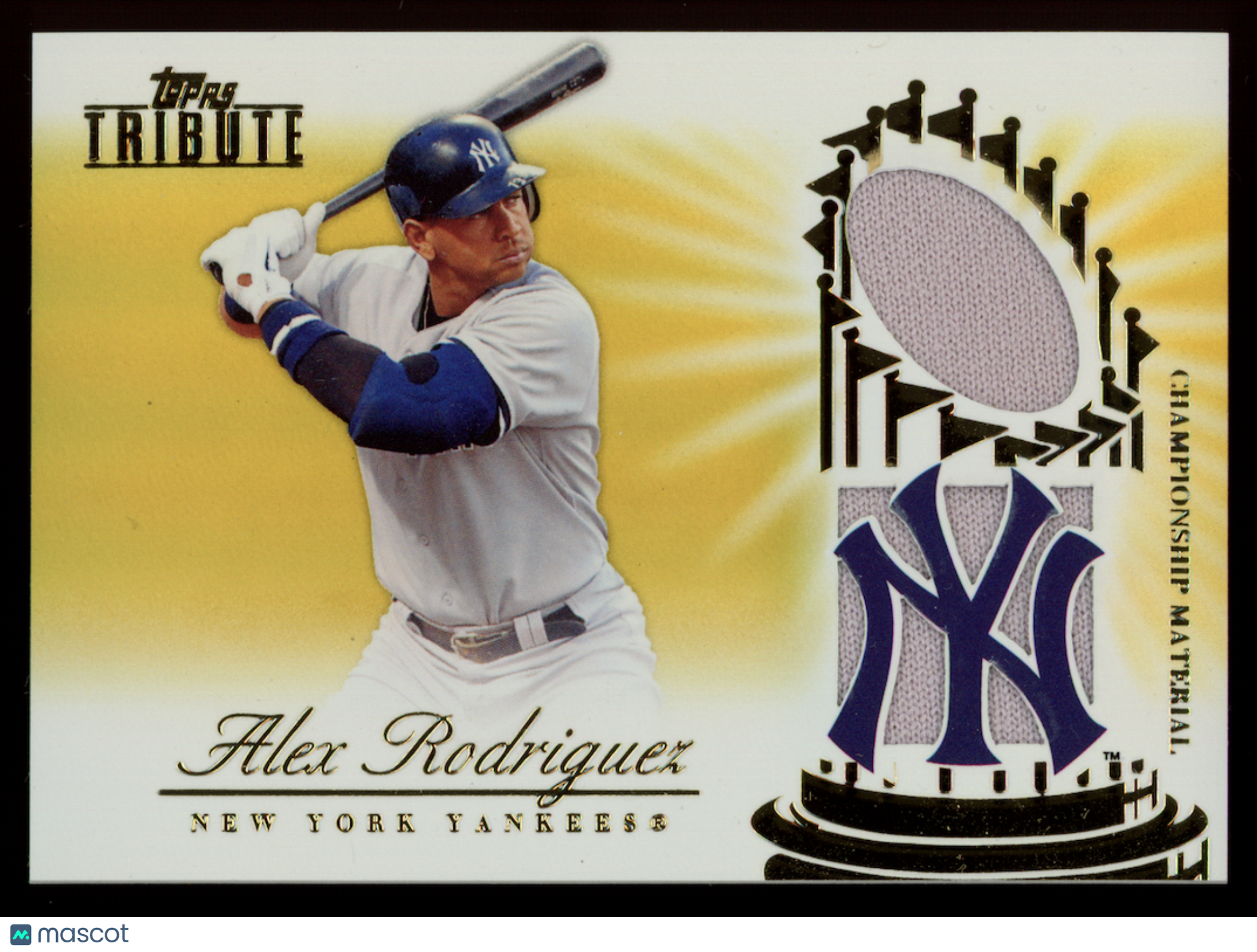 ALEX RODRIGUEZ 2012 Topps Tribute Championship Material Relic Patch Gold /15
