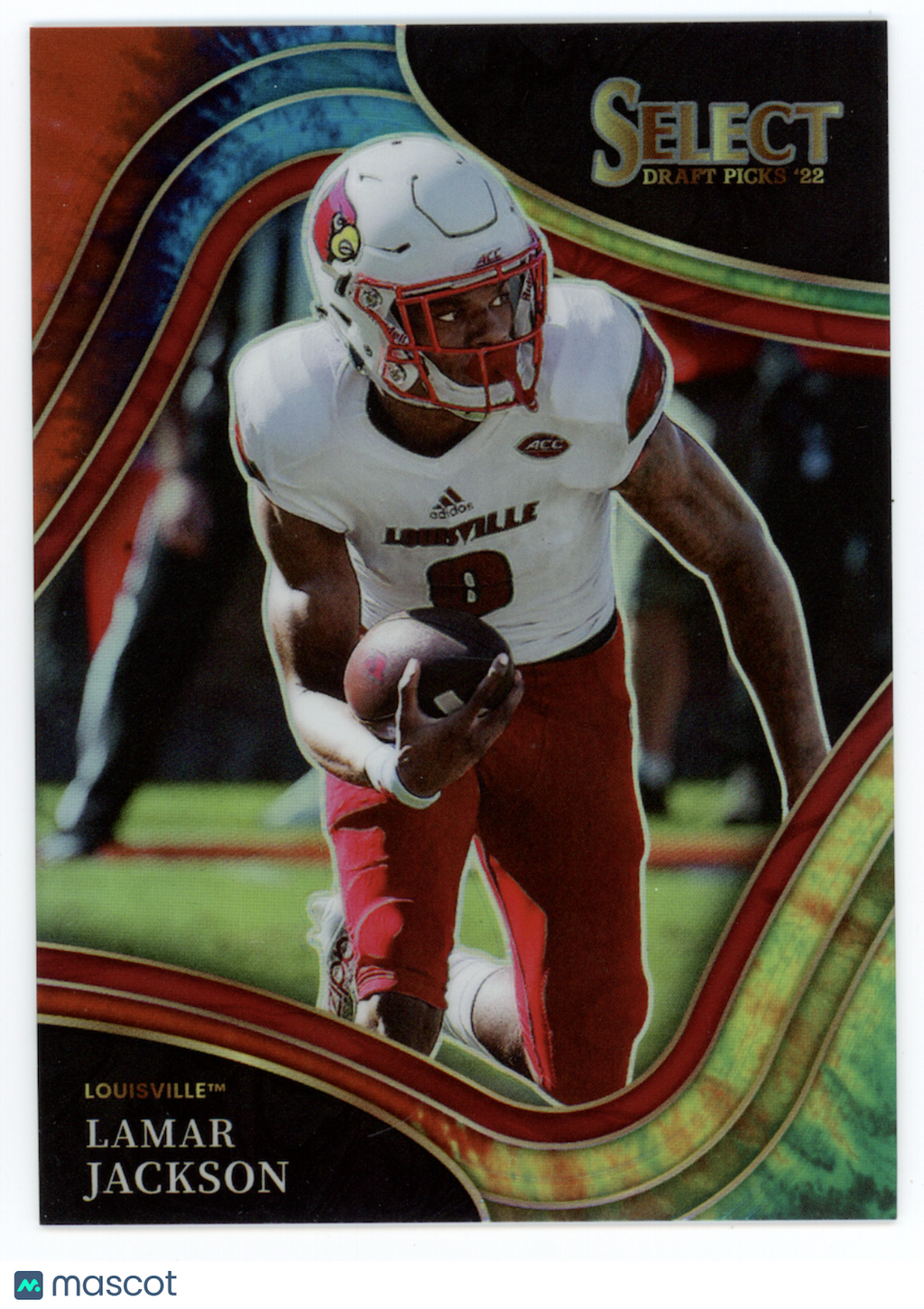 LAMAR JACKSON 2022 Panini Select Draft Picks Tie-Dye Prizm /25 #140 Louisville