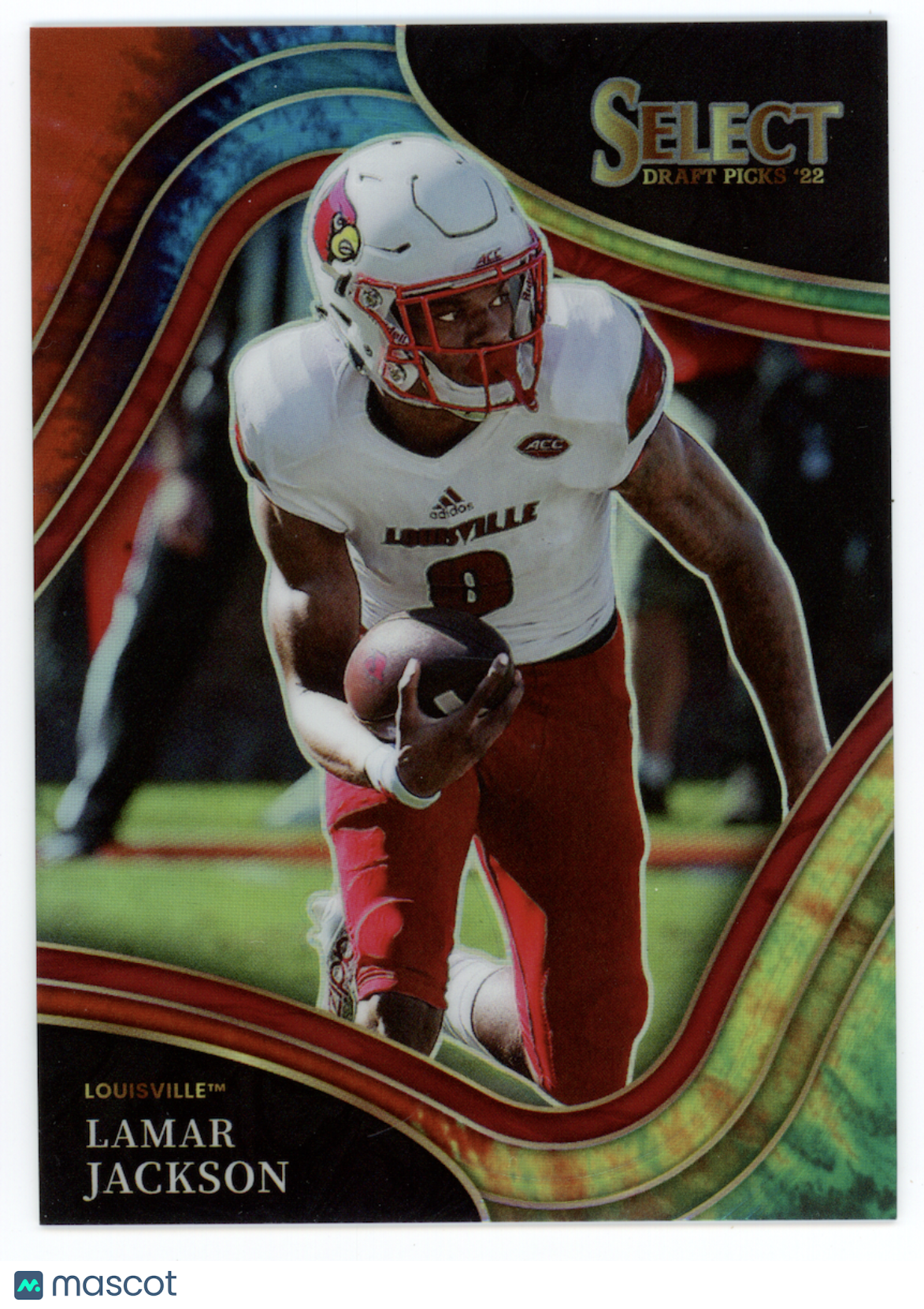 LAMAR JACKSON 2022 Panini Select Draft Picks Tie-Dye Prizm /25 #140 Louisville