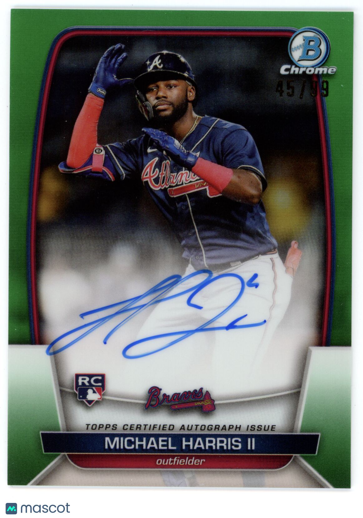 MICHAEL HARRIS II 2023 Bowman Chrome Rookie Auto Green Refractor /99 #CRA-MH