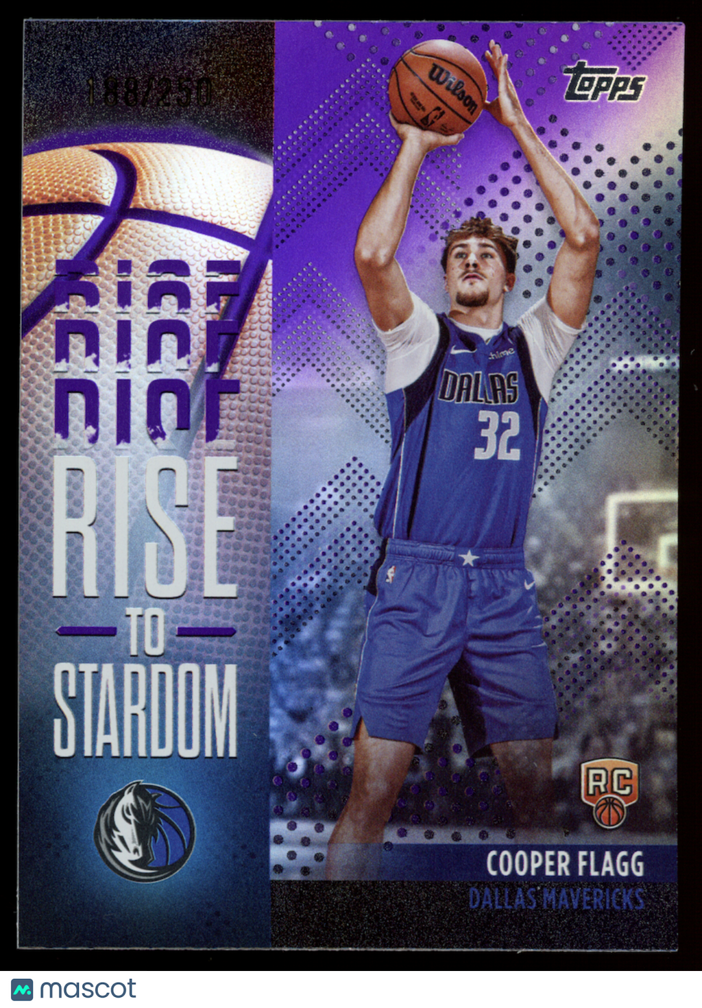 COOPER FLAGG 2025-26 Topps Rise to Stardom Rookie Purple /250 #RTS-1 Mavericks