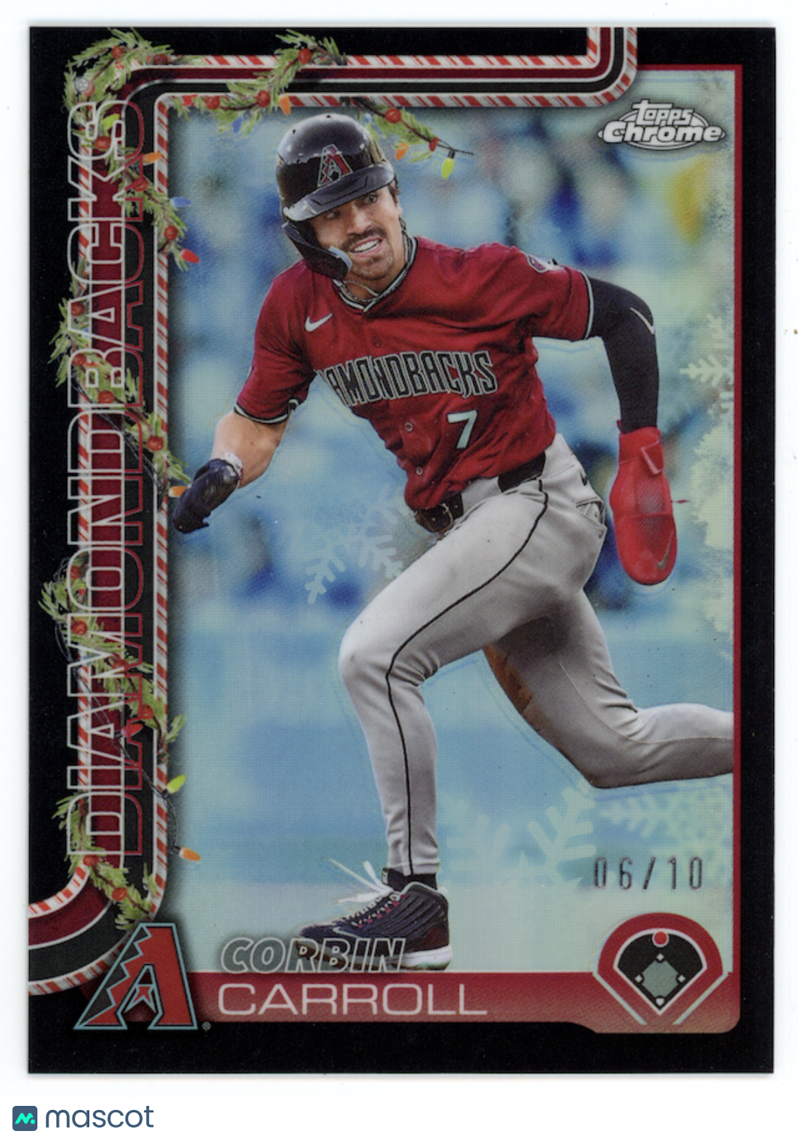 CORBIN CARROLL 2025 Topps Chrome Holiday Black Refractor /10 #HC158