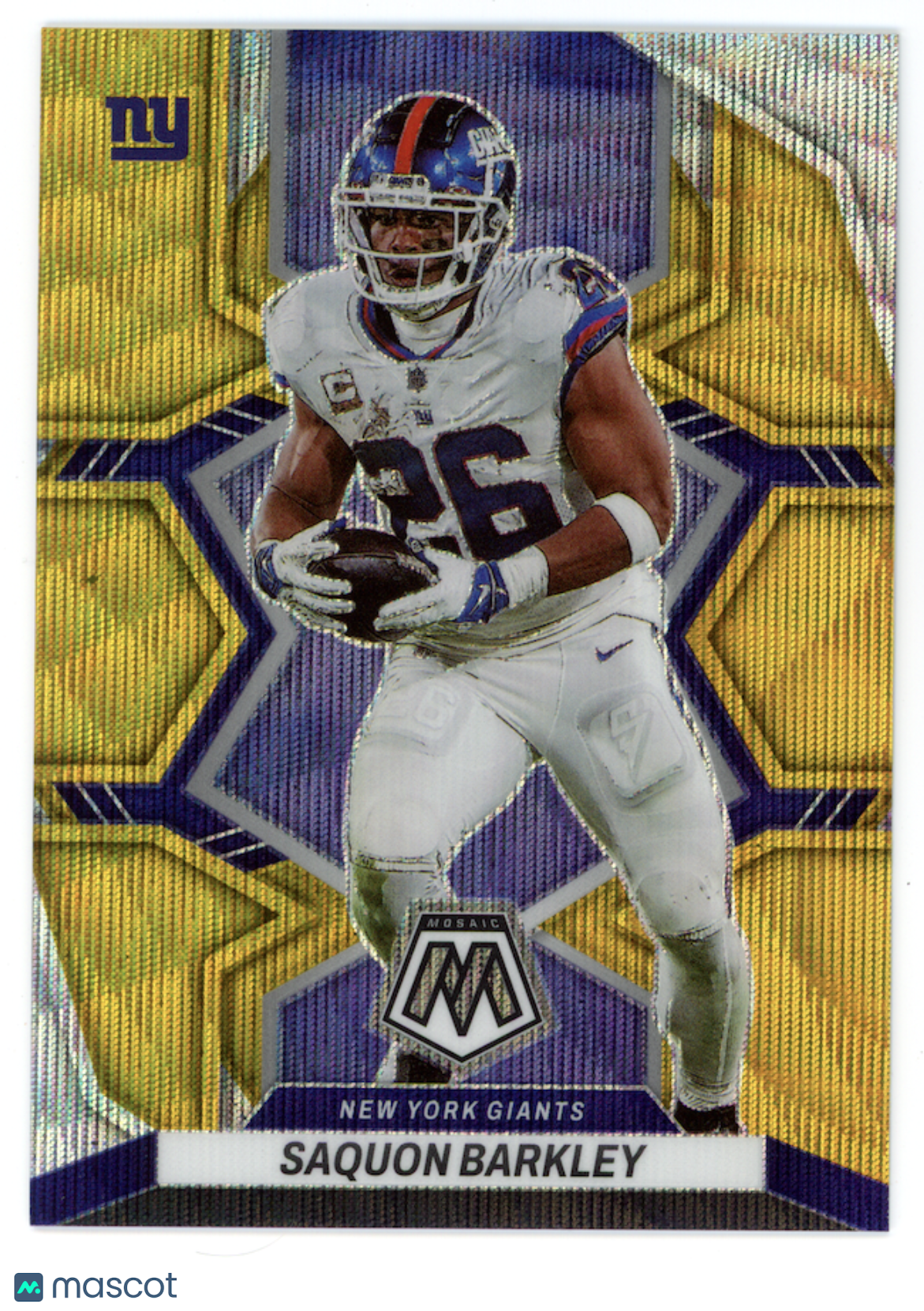 SAQUON BARKLEY 2022 Panini Mosaic Gold Wave Prizm /17 #146 Giants