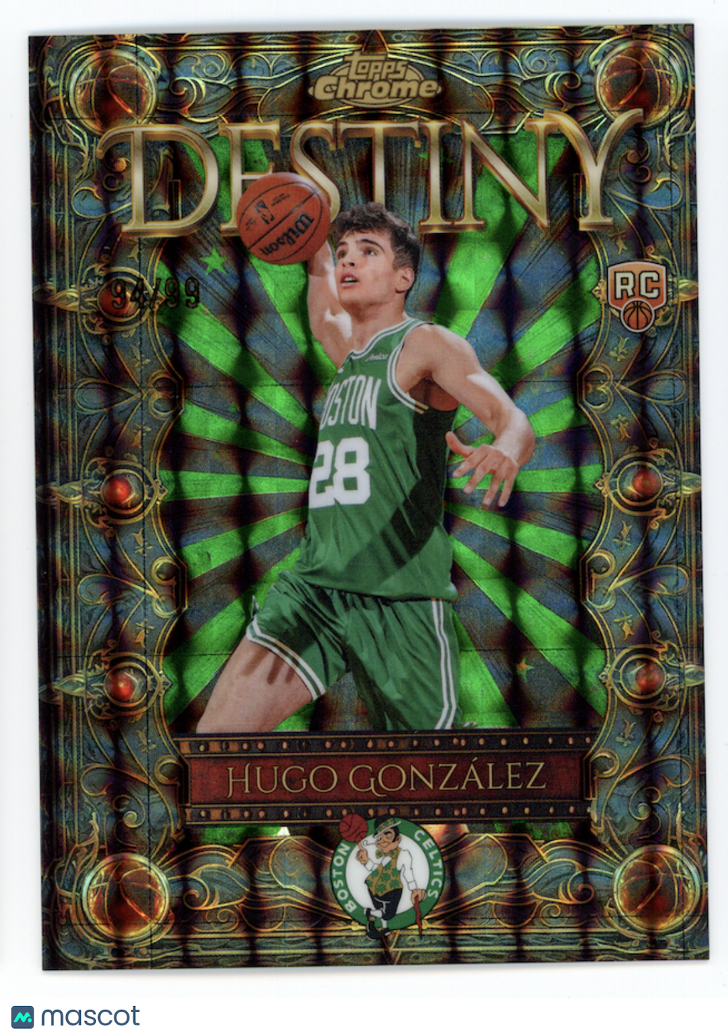 HUGO GONZALEZ 2025 Topps Chrome Destiny Rookie Geometric /99 #D-23 Celtics