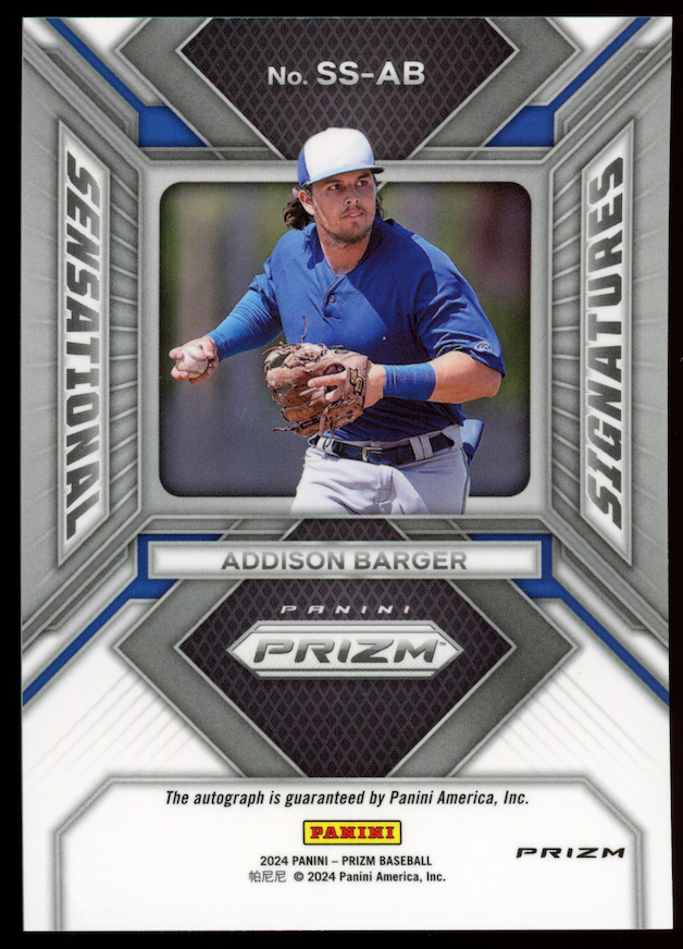 ADDISON BARGER 2024 Panini Prizm Sensational Signatures Rookie Green Auto #SS-AB