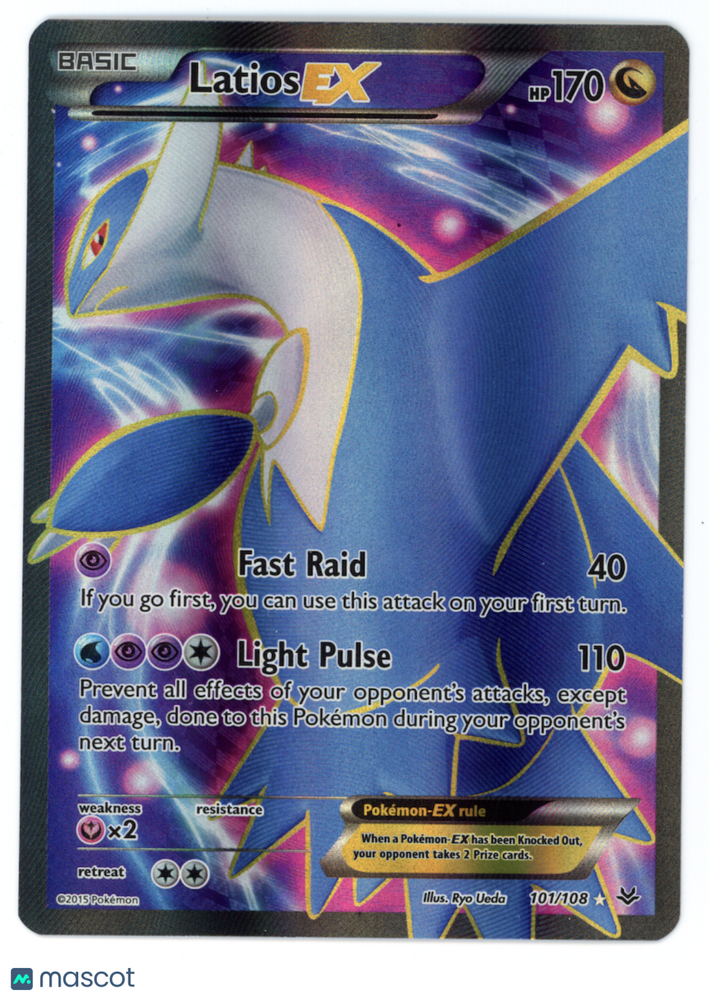 LATIOS EX 2015 POKEMON XY Roaring Skies Ultra Rare Full Art #101/108