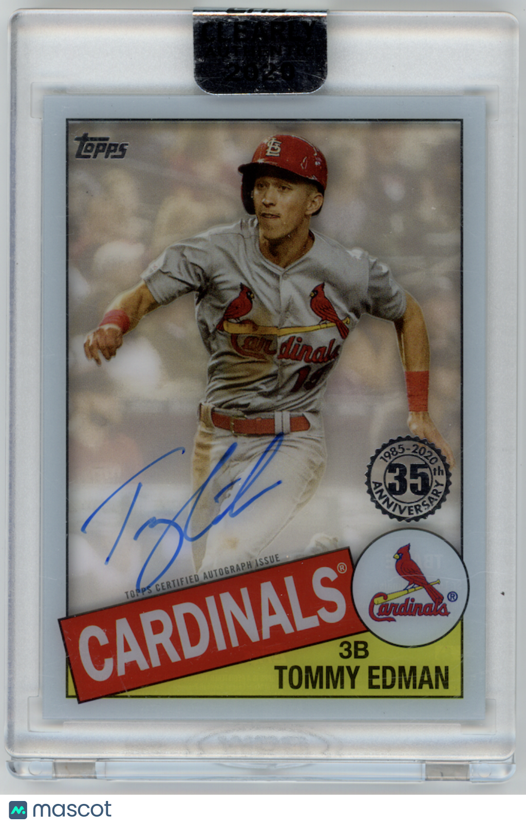 TOMMY EDMAN 2020 Topps Clearly Authentic 1985 Topps Auto #TBA-TE