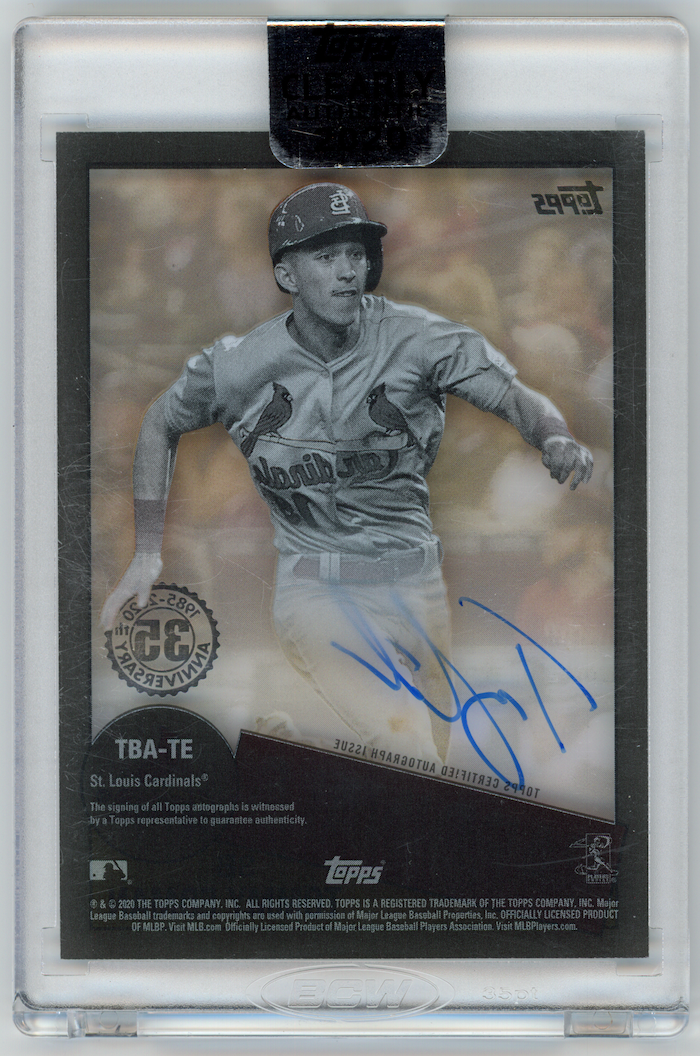 TOMMY EDMAN 2020 Topps Clearly Authentic 1985 Topps Auto #TBA-TE