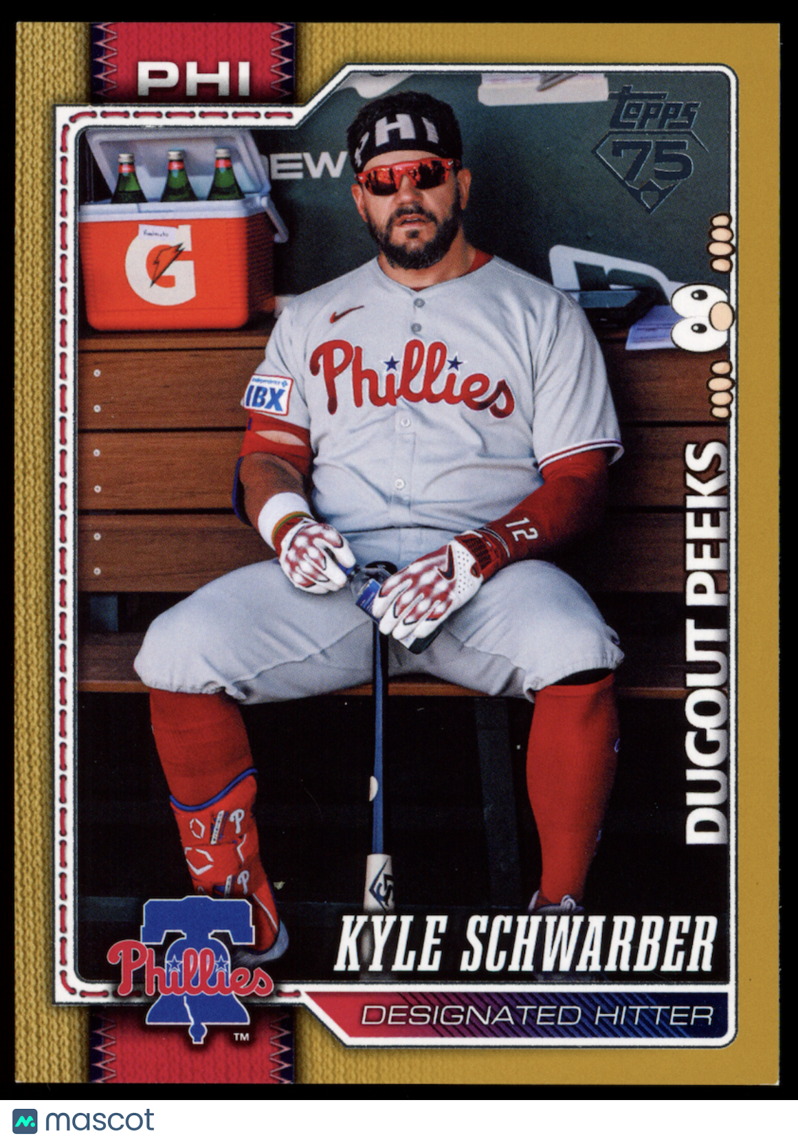 KYLE SCHWARBER 2026 Topps Series One Celebration Dugout Peeks Gold /50 #250