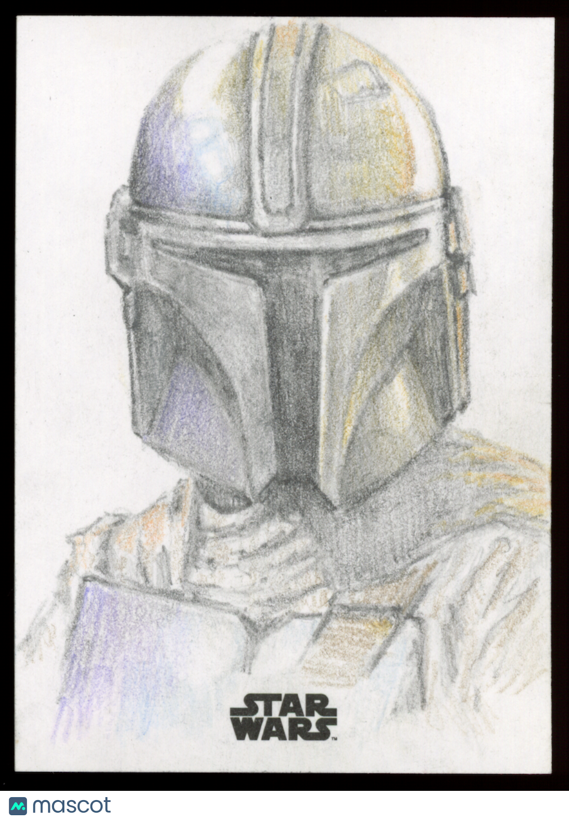 THE MANDALORIAN 2025 Topps Chrome Star Wars Guilherme Rocha Sketch 1/1 Art Card