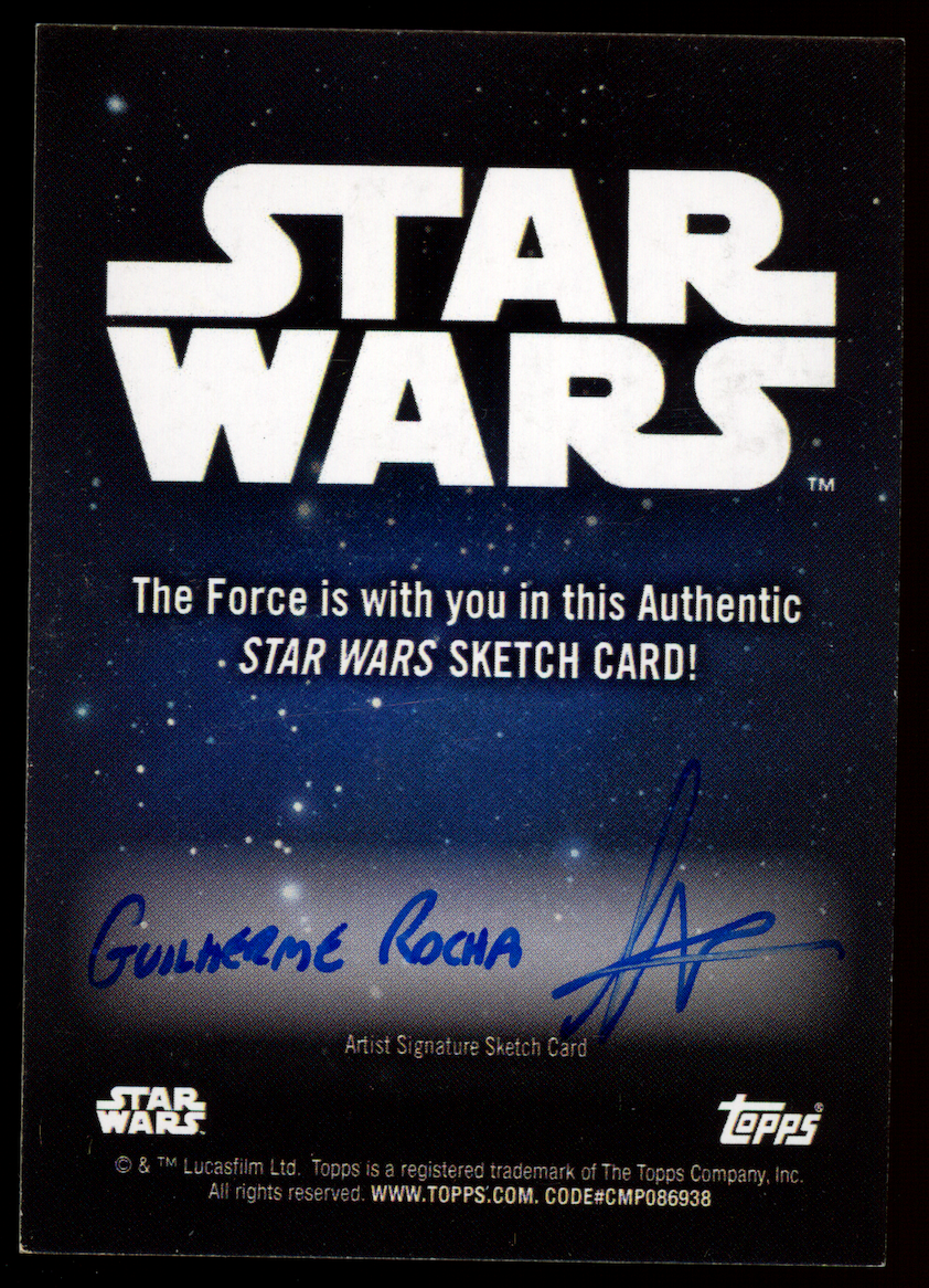 THE MANDALORIAN 2025 Topps Chrome Star Wars Guilherme Rocha Sketch 1/1 Art Card
