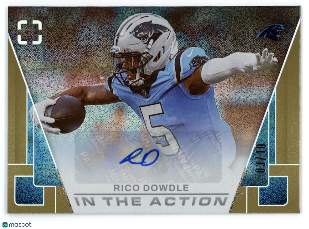 RICO DOWDLE 2025 Panini Photogenic In The Action Auto Gold /10 #ITA-RCD