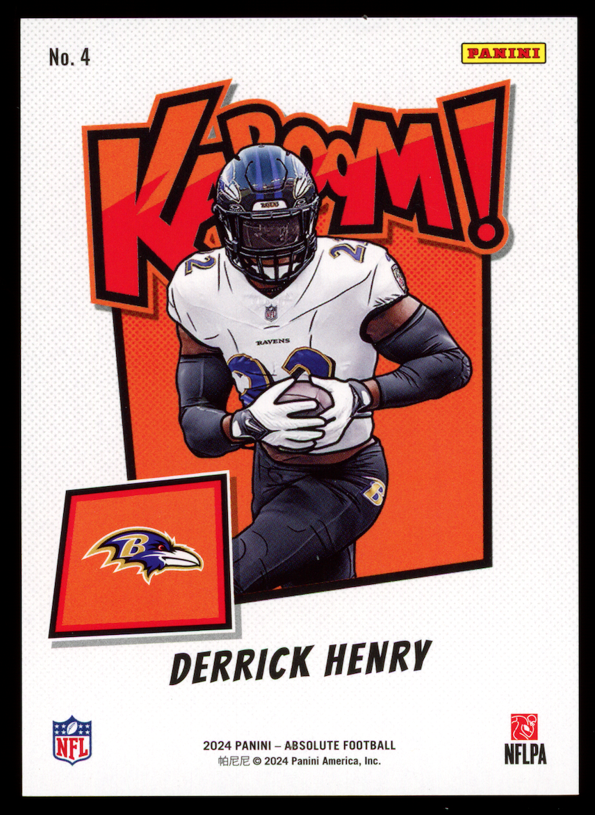 DERRICK HENRY 2024 Panini Absolute Kaboom Case Hit SSP #4 Ravens