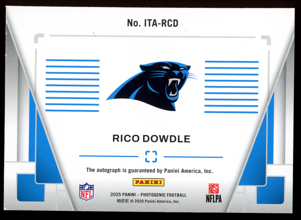RICO DOWDLE 2025 Panini Photogenic In The Action Auto Gold /10 #ITA-RCD