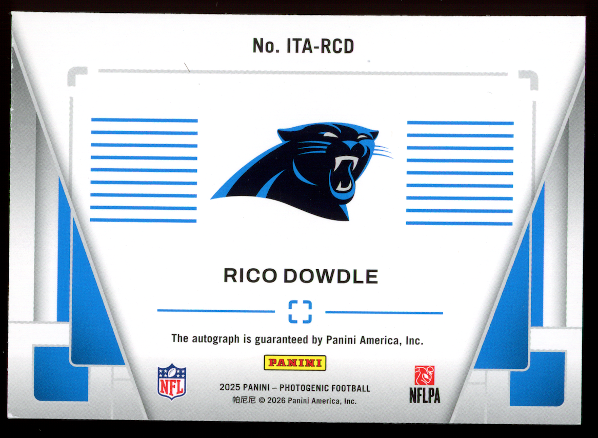 RICO DOWDLE 2025 Panini Photogenic In The Action Auto Gold /10 #ITA-RCD