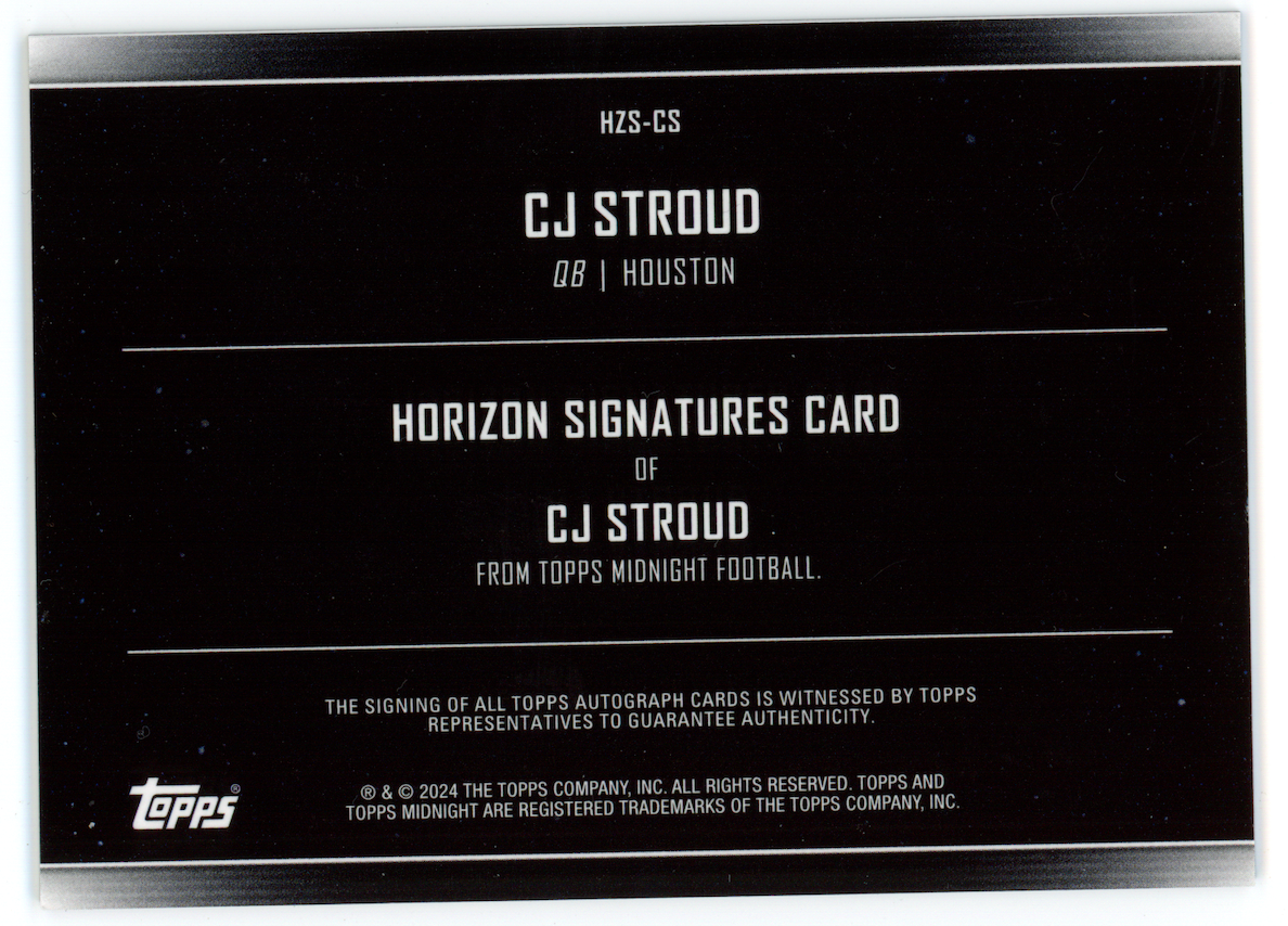 CJ STROUD 2024 Topps Midnight Horizon Signatures Auto Moon Beam SSP #HZS-CS