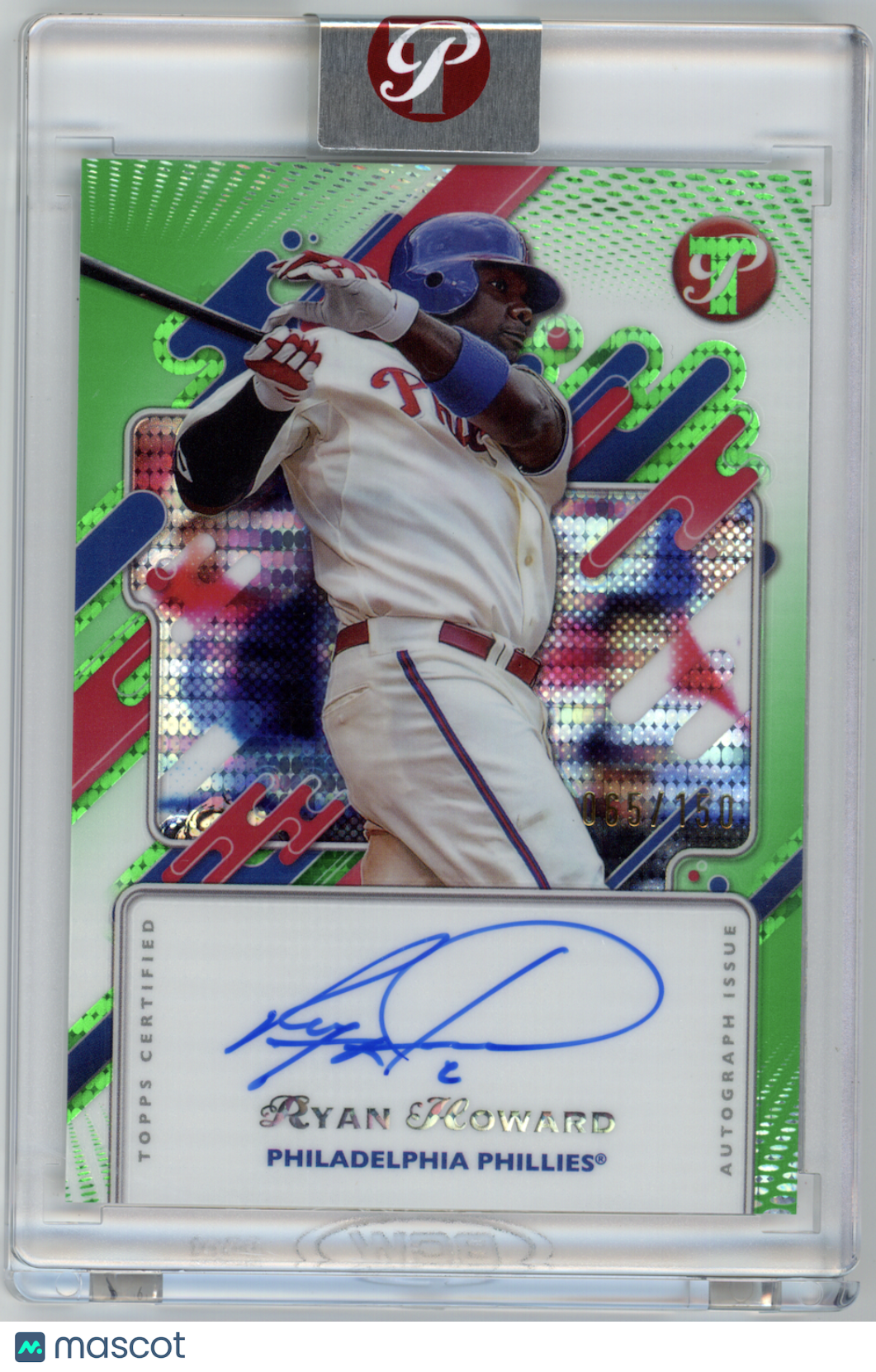 RYAN HOWARD 2025 Topps Pristine Auto Green Refractor /150 #PA-RH Phillies