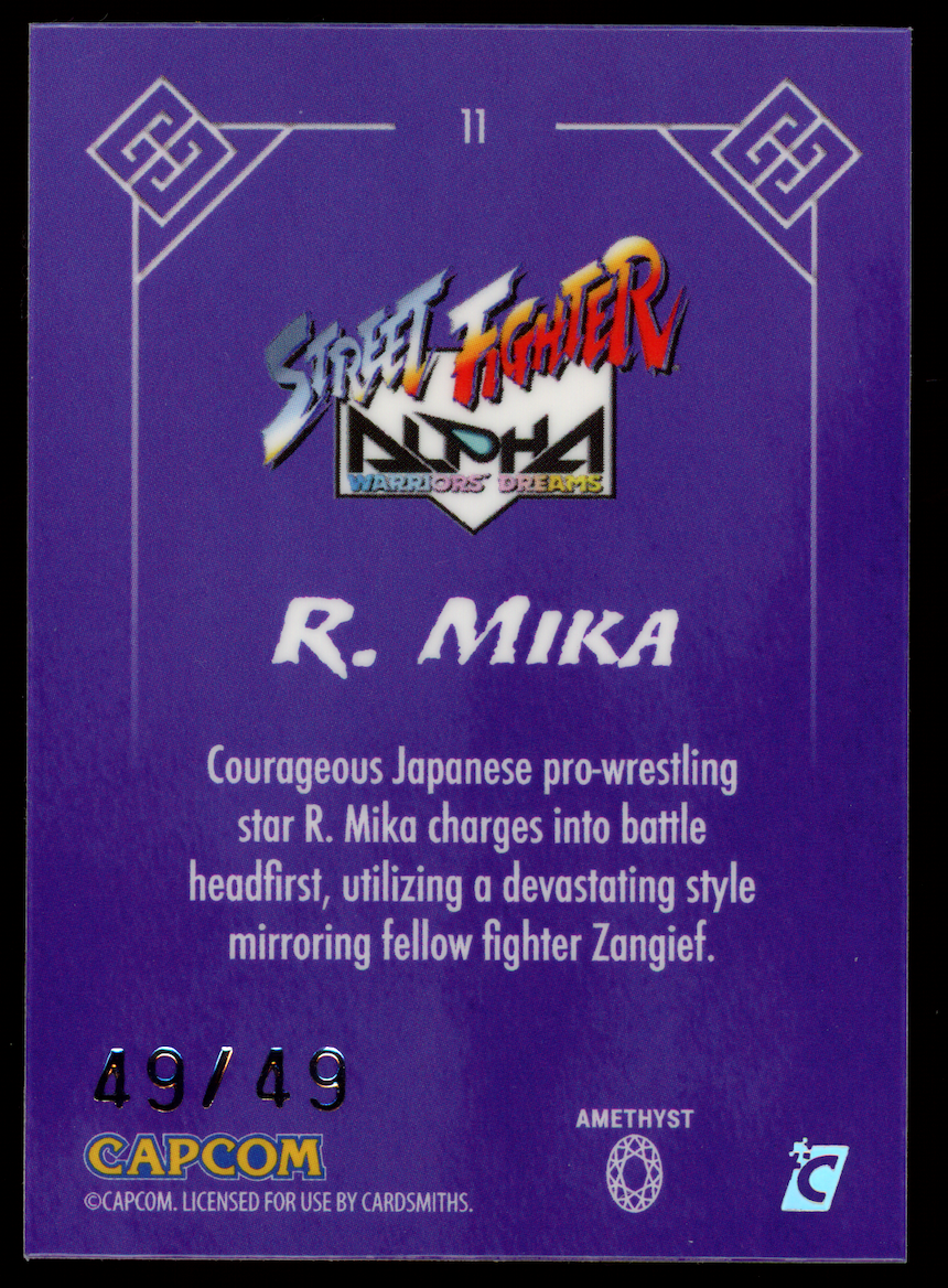 R. MIKA 2025 Cardsmiths Street Fighter Alpha Warriors' Dreams Amethyst /49 #11