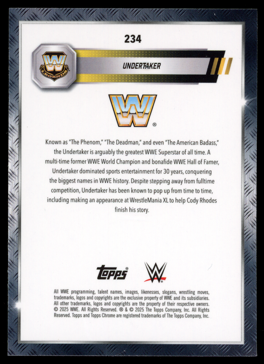 UNDERTAKER 2025 Topps Chrome WWE Image Variation SSP Legends #234