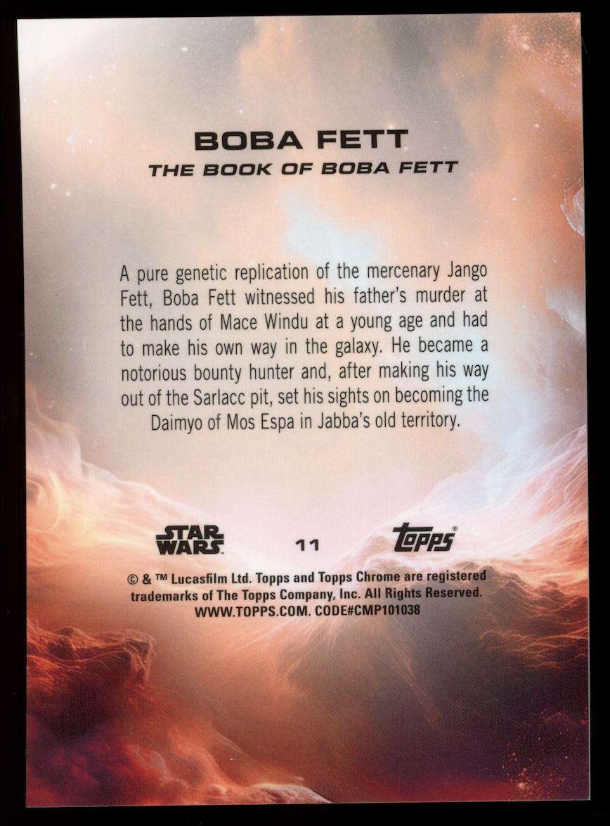BOBA FETT 2025 Topps Chrome Star Wars Gold Refractor /50 #11 The Book of Boba