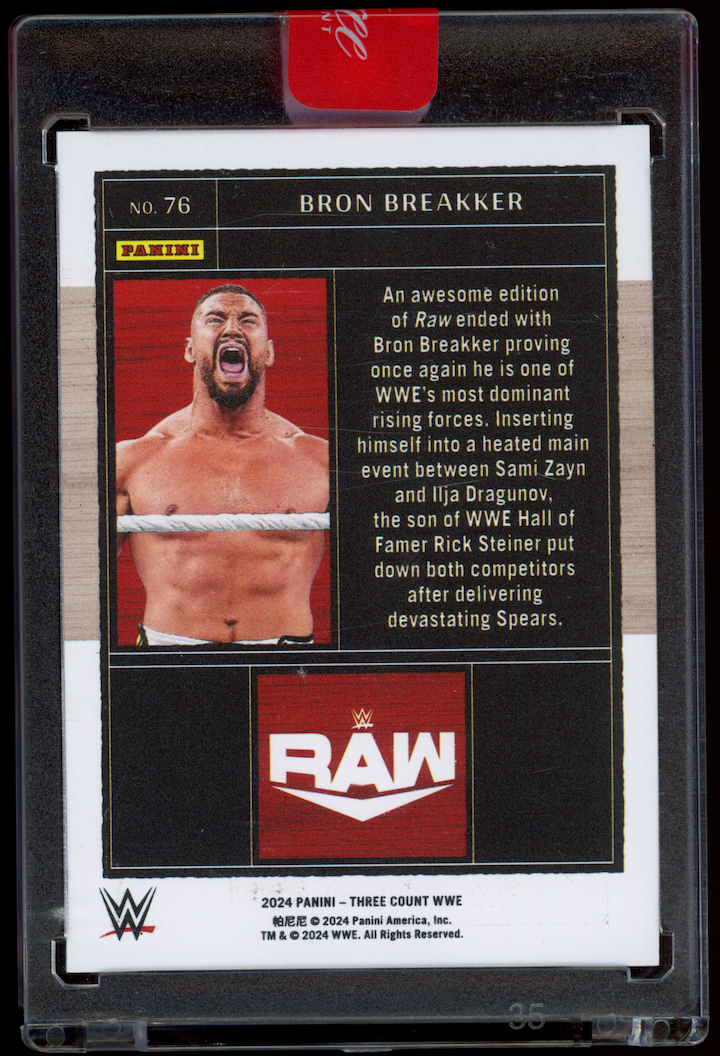 BRON BREAKKER 2024 Panini Three Count WWE Silver Holo /40 #76 RAW