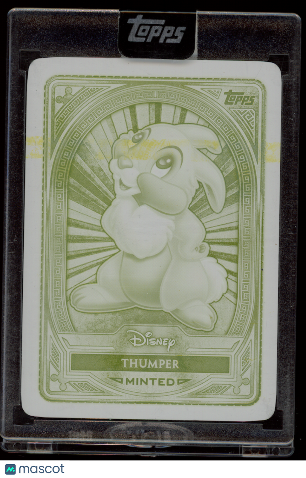 THUMPER 2025 Topps Disney Mint Bronze Base Yellow Printing Plate 1/1 #34 Bambi