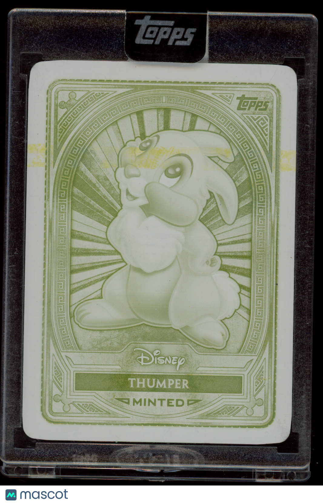 THUMPER 2025 Topps Disney Mint Bronze Base Yellow Printing Plate 1/1 #34 Bambi