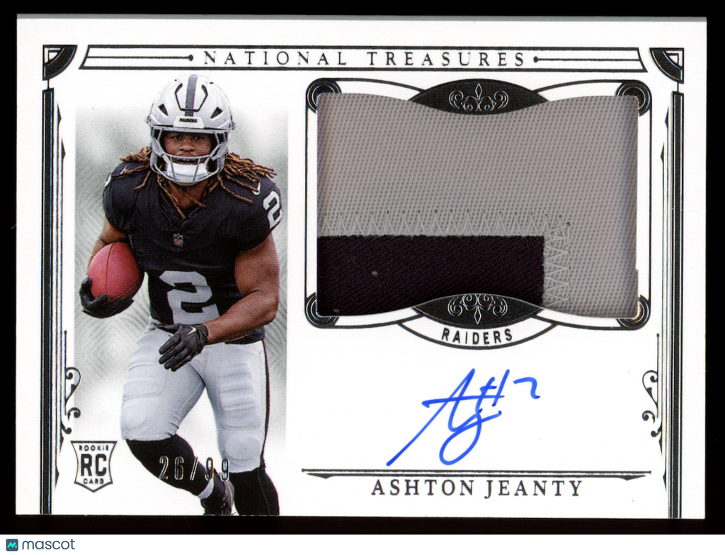ASHTON JEANTY 2025 Panini National Treasures True Rookie Patch Auto /99 #157