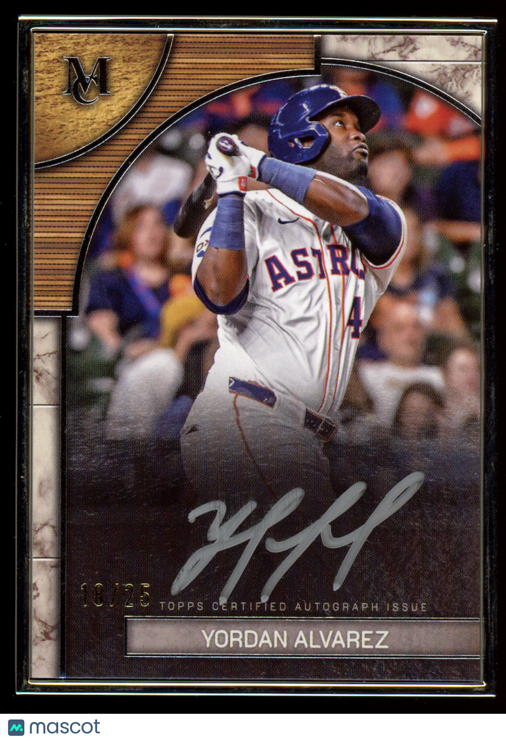 YORDAN ALVAREZ 2025 Topps Museum Collection Silver Framed Auto /25 #FMAYA Astros