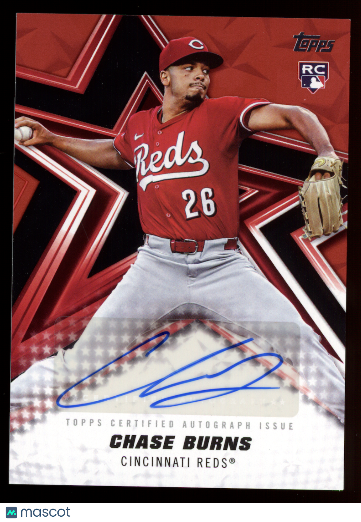 CHASE BURNS 2026 Topps Series 1 Baseball Stars Rookie Auto Red /5 #BSA-CB Reds