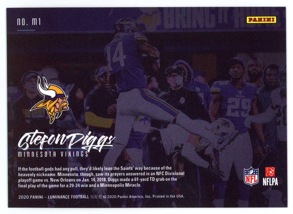 STEFON DIGGS 2020 Panini Luminance Moments Case Hit SSP #M1 Vikings