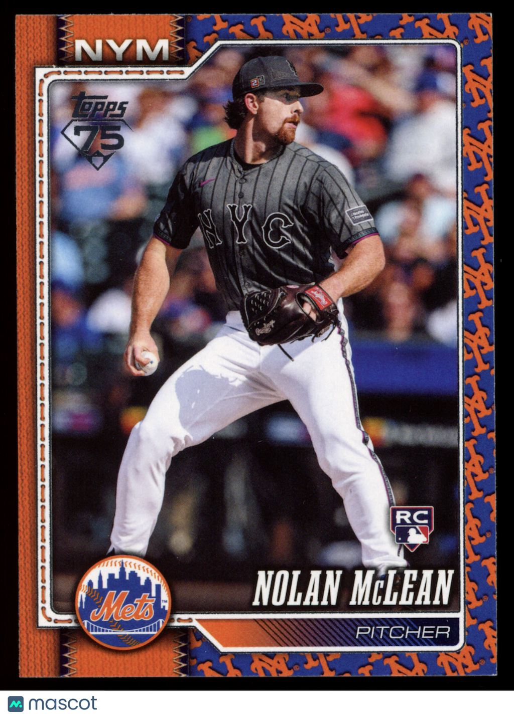 NOLAN MCLEAN 2026 Topps Series One Rookie Team Border SSP #214 Mets