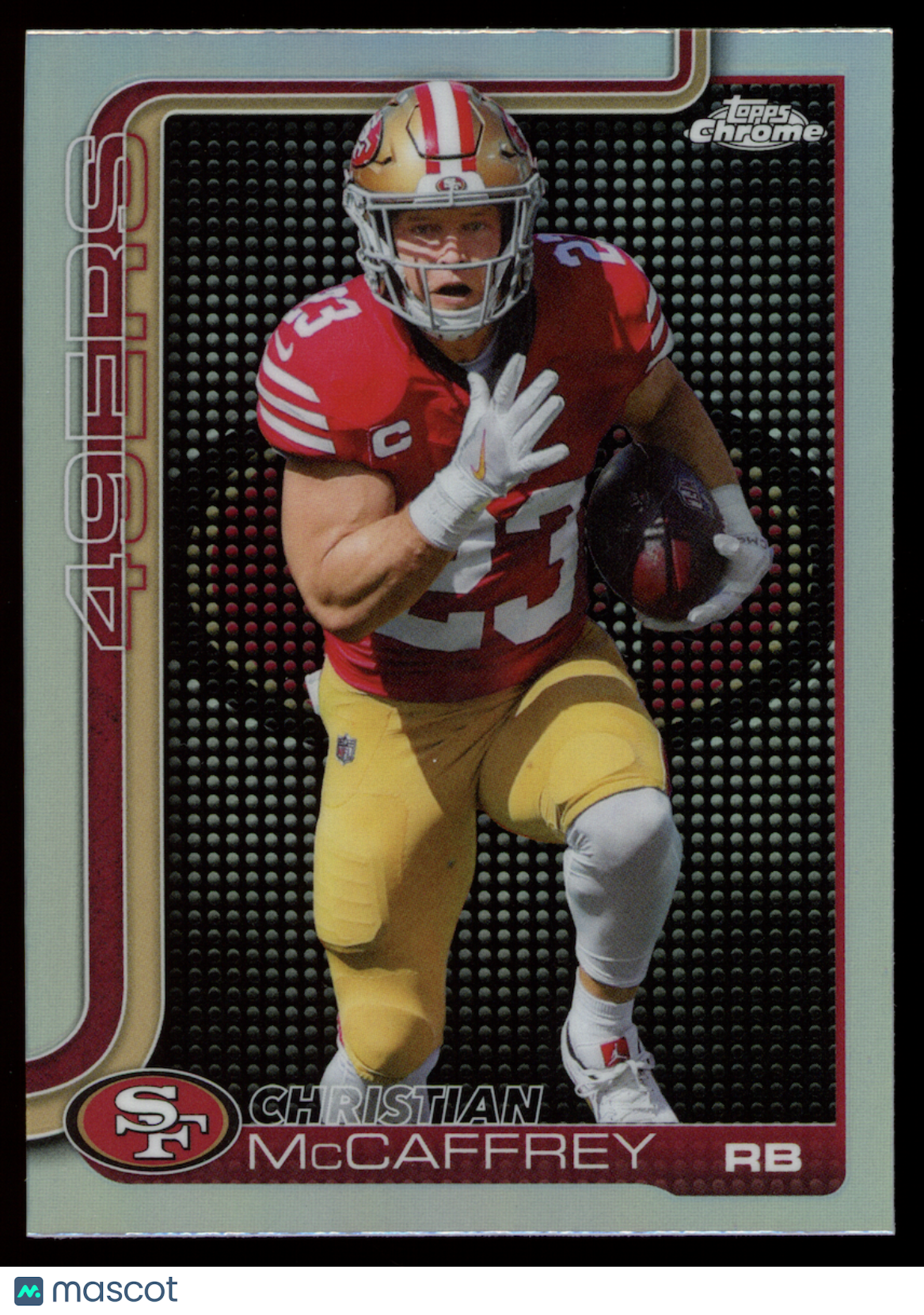 CHRISTIAN MCCAFFREY 2025 Topps Chrome Lightboard Logo Case Hit SSP #263 49ers