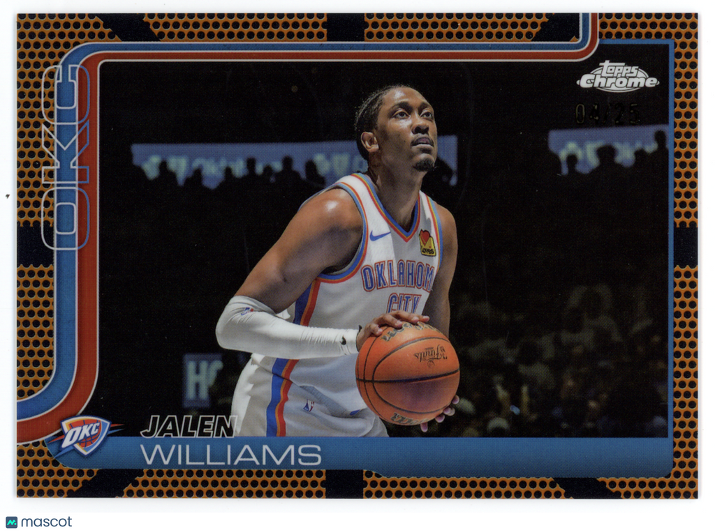 JALEN WILLIAMS 2025-26 Topps Chrome Orange Basketball Refractor /25 #187 Thunder