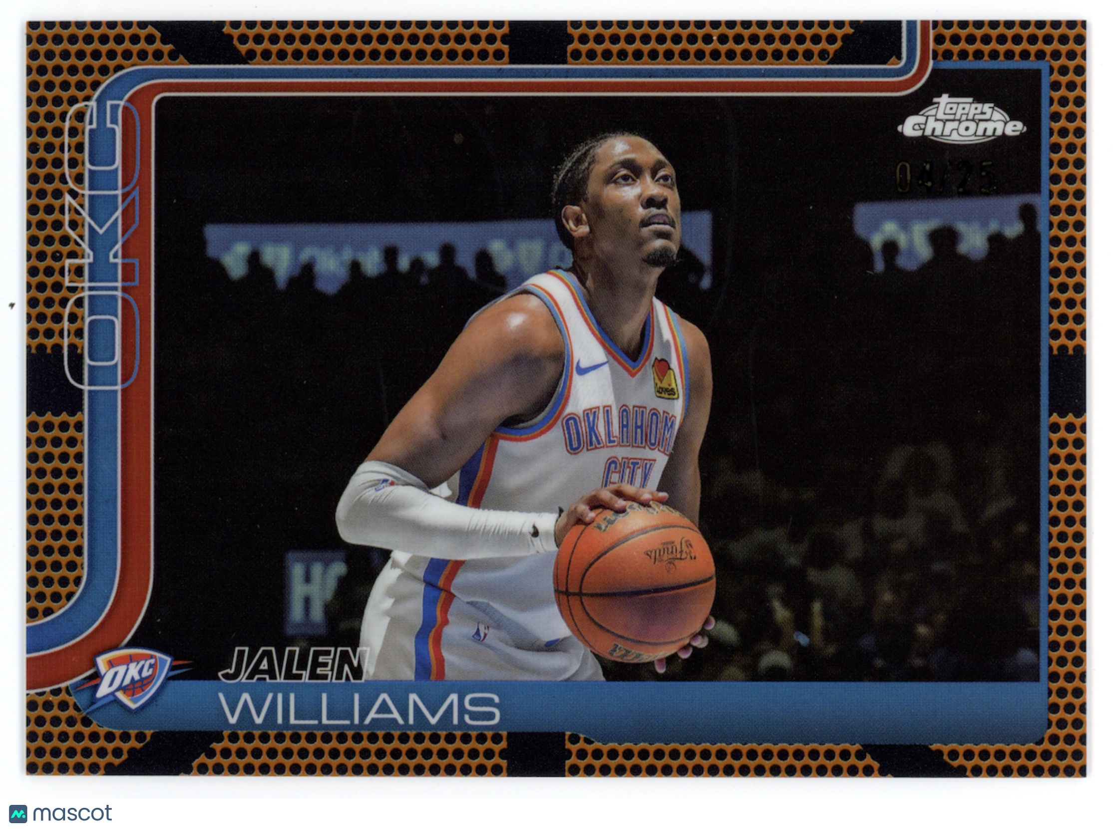 JALEN WILLIAMS 2025-26 Topps Chrome Orange Basketball Refractor /25 #187 Thunder