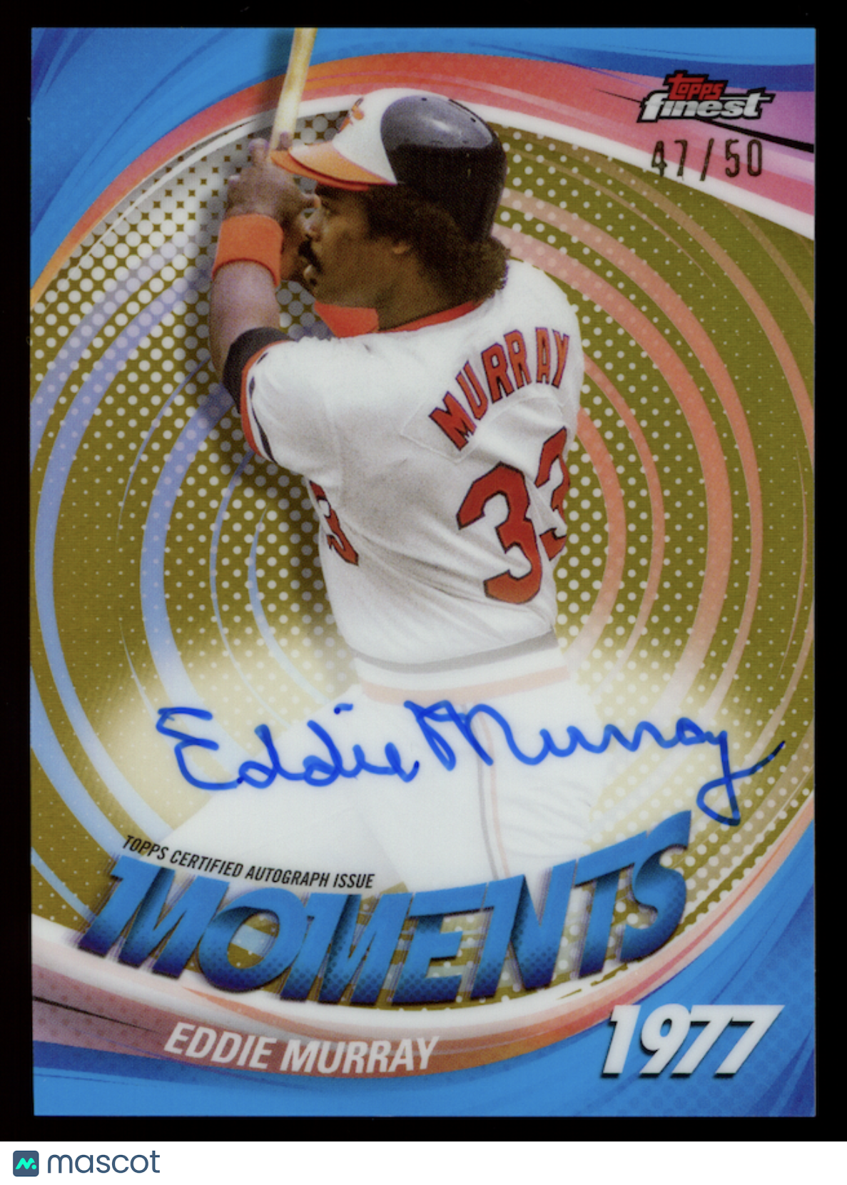 EDDIE MURRAY 2025 Topps Finest Moments Auto Gold Refractor /50 #FMA-EM Orioles