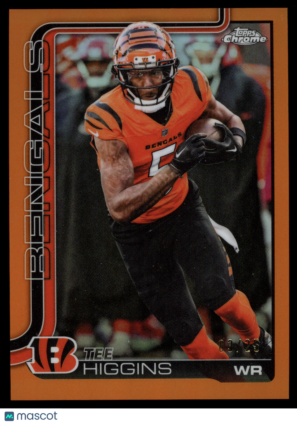 TEE HIGGINS 2025 Topps Chrome True Orange Refractor /25 #59 Bengals