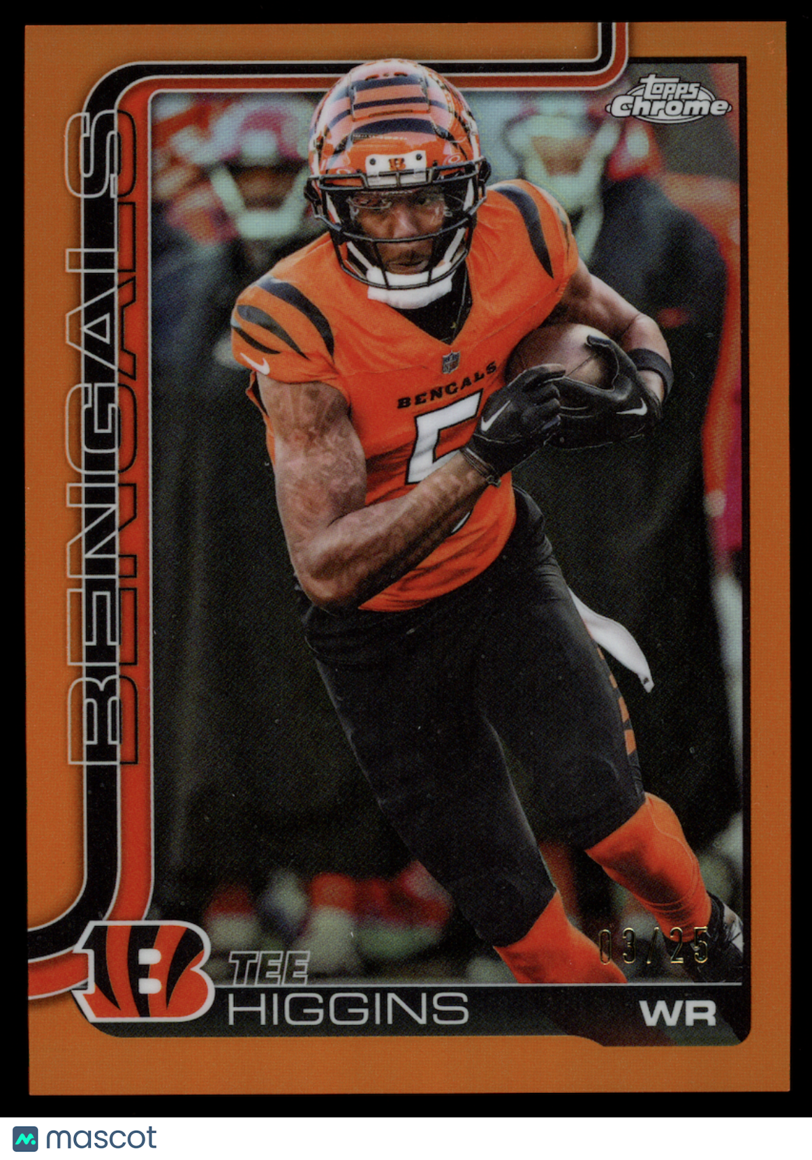 TEE HIGGINS 2025 Topps Chrome True Orange Refractor /25 #59 Bengals