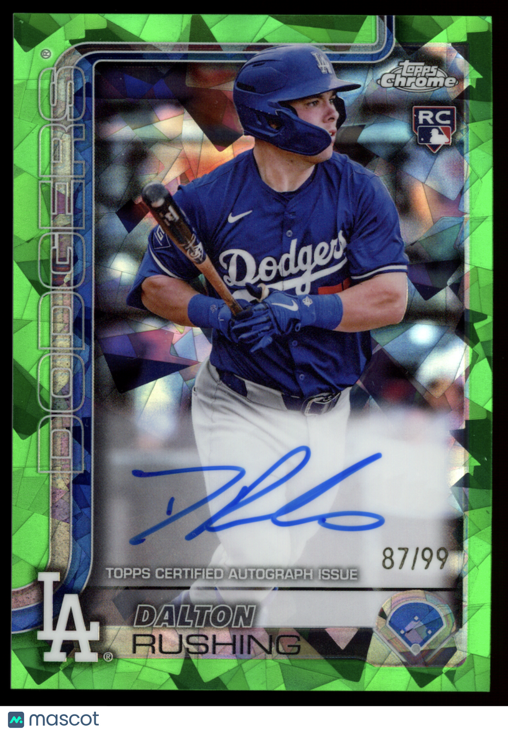 DALTON RUSHING 2025 Topps Chrome Sapphire Rookie Auto Green /99 #RA-DR