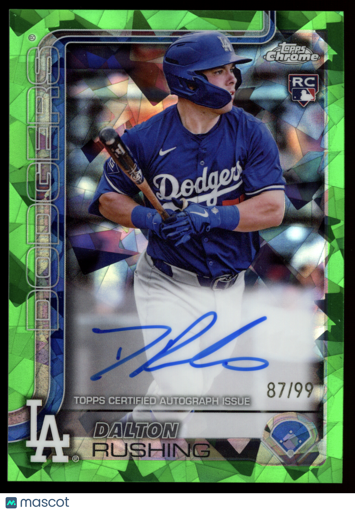 DALTON RUSHING 2025 Topps Chrome Sapphire Rookie Auto Green /99 #RA-DR