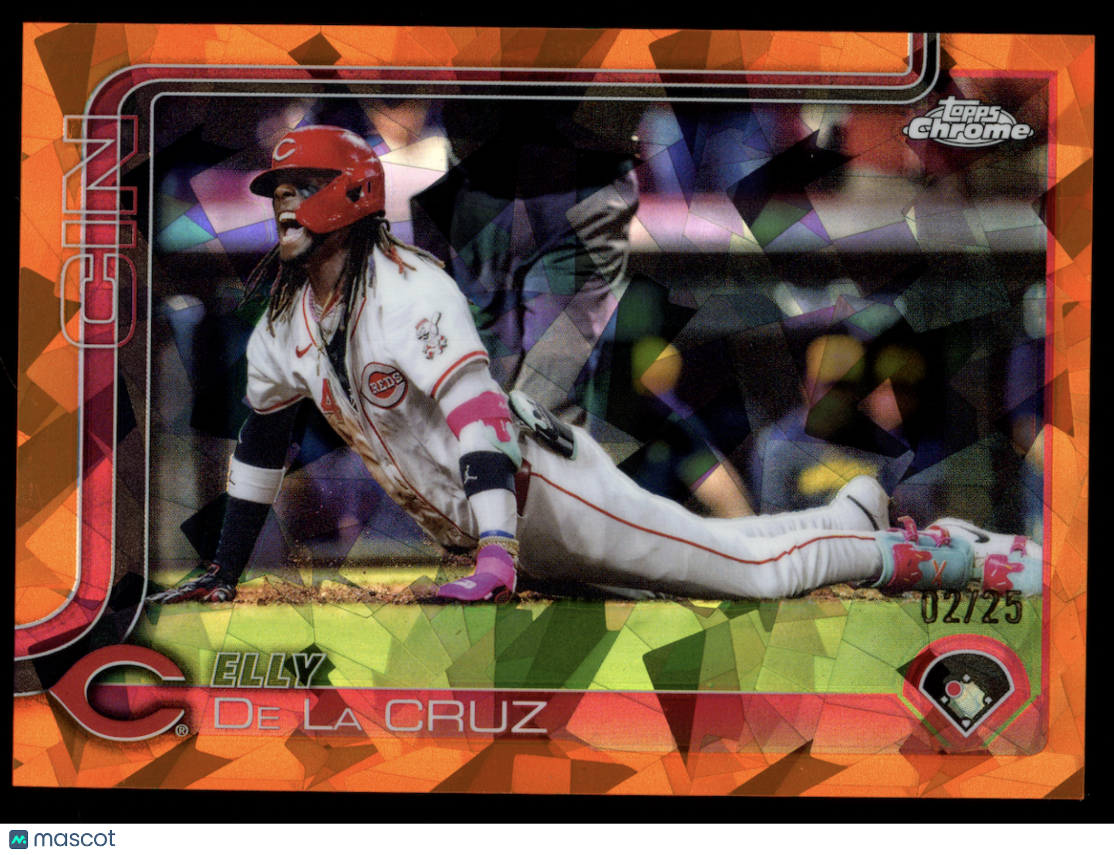 ELLY DE LA CRUZ 2025 Topps Chrome Sapphire Orange Refractor /25 #174 Reds