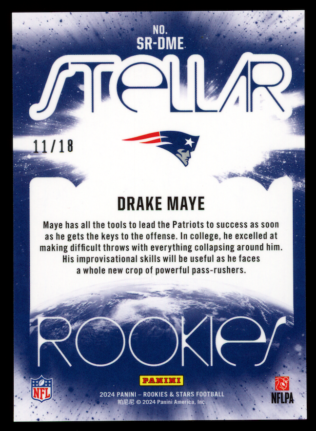DRAKE MAYE 2024 Rookies & Stars Stellar Rookies Ice Prizm FOTL /18 #SR-DME