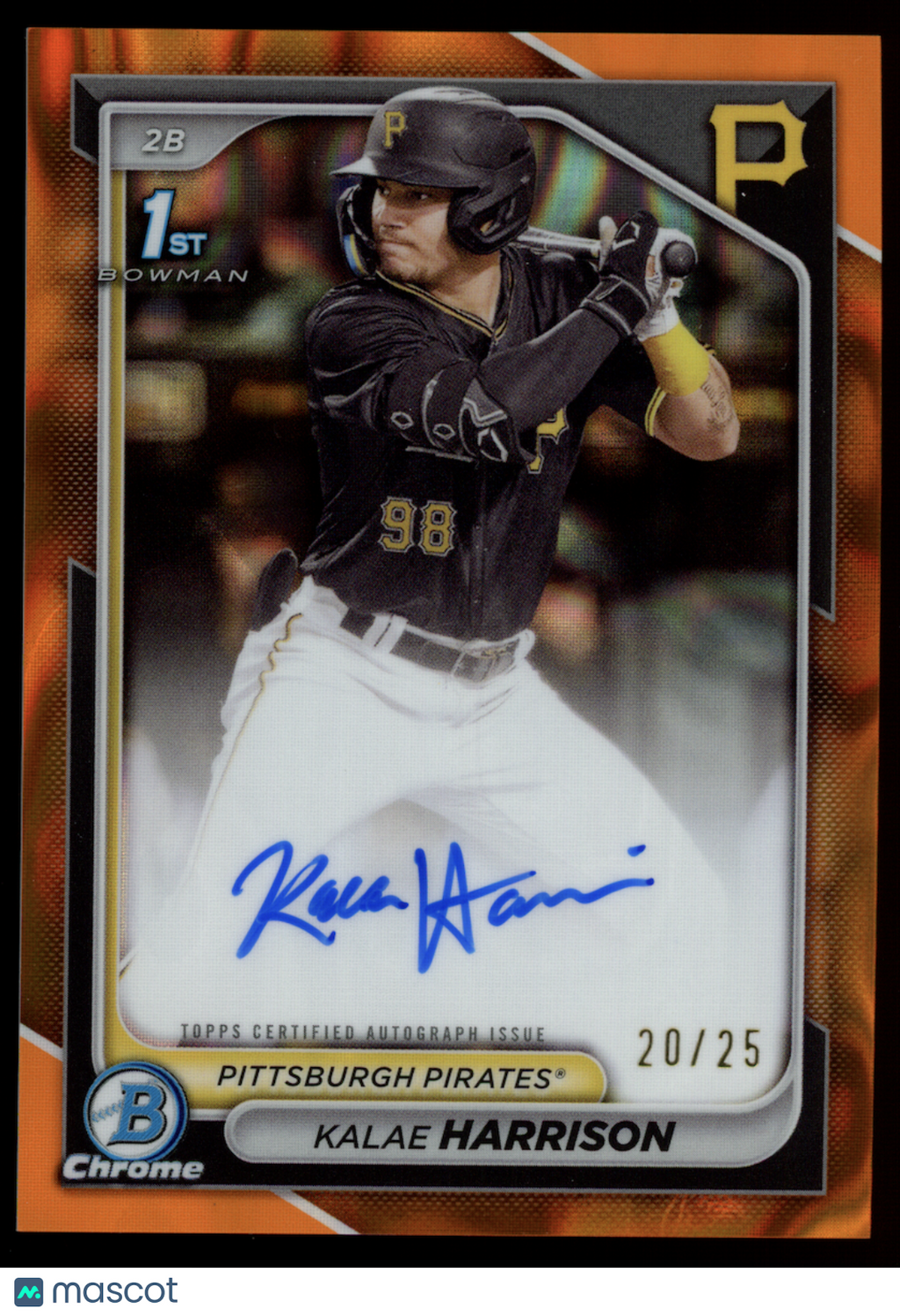 KALAE HARRISON 2024 Bowman Chrome 1st Auto Orange Lava Refractor /25 #CPA-KH