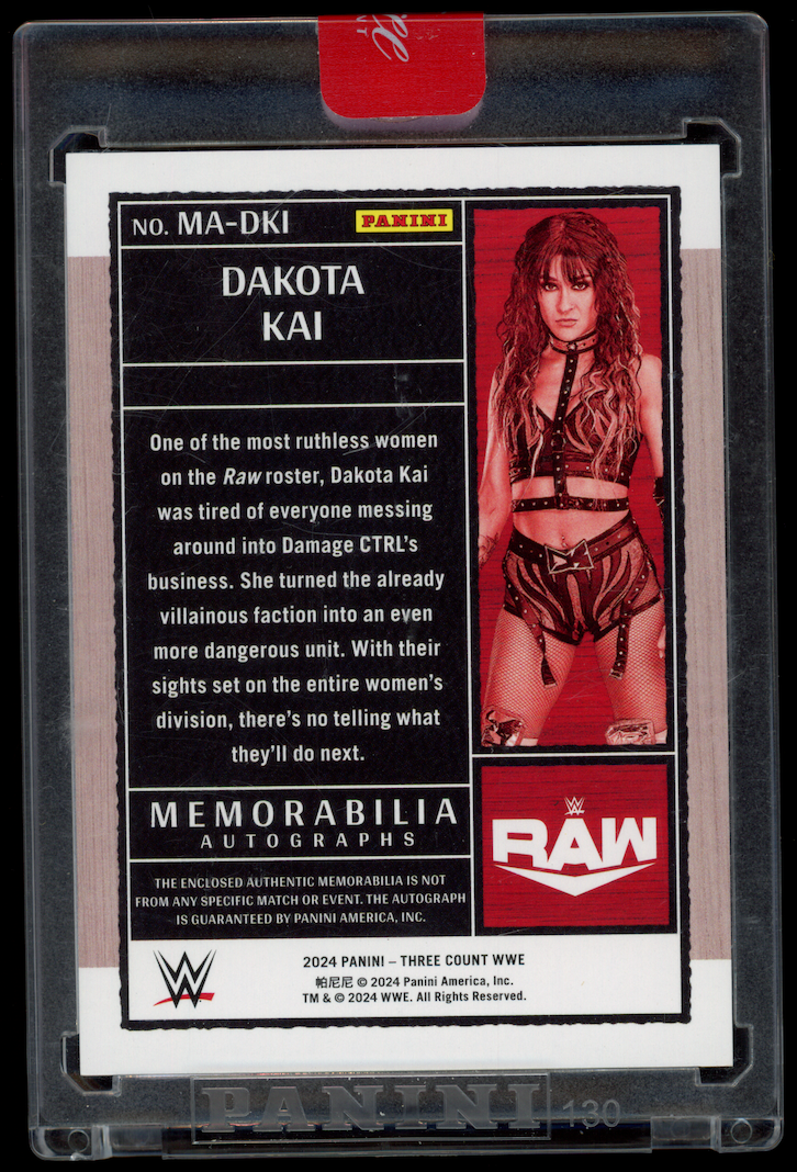 DAKOTA KAI 2024 Panini Three Count WWE Material Patch Auto /149 #MA-DKI