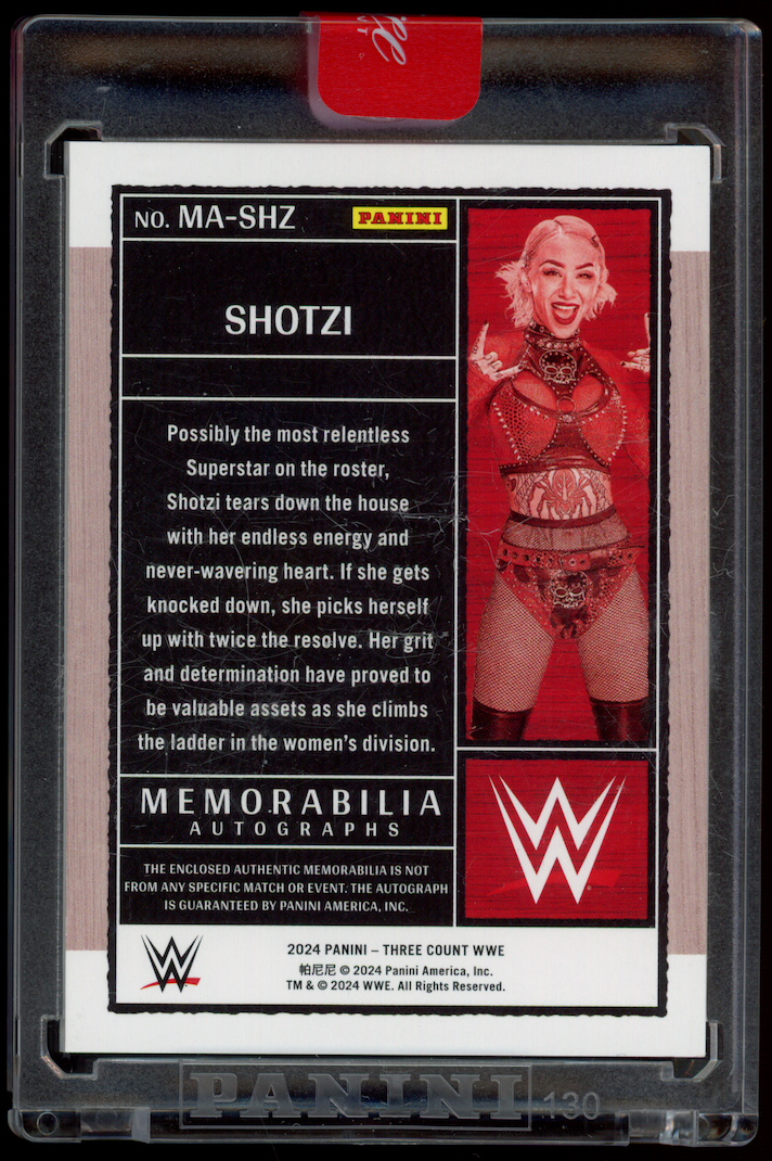 SHOTZI 2024 Panini Three Count WWE Material Patch Auto /149 #MA-SHZ