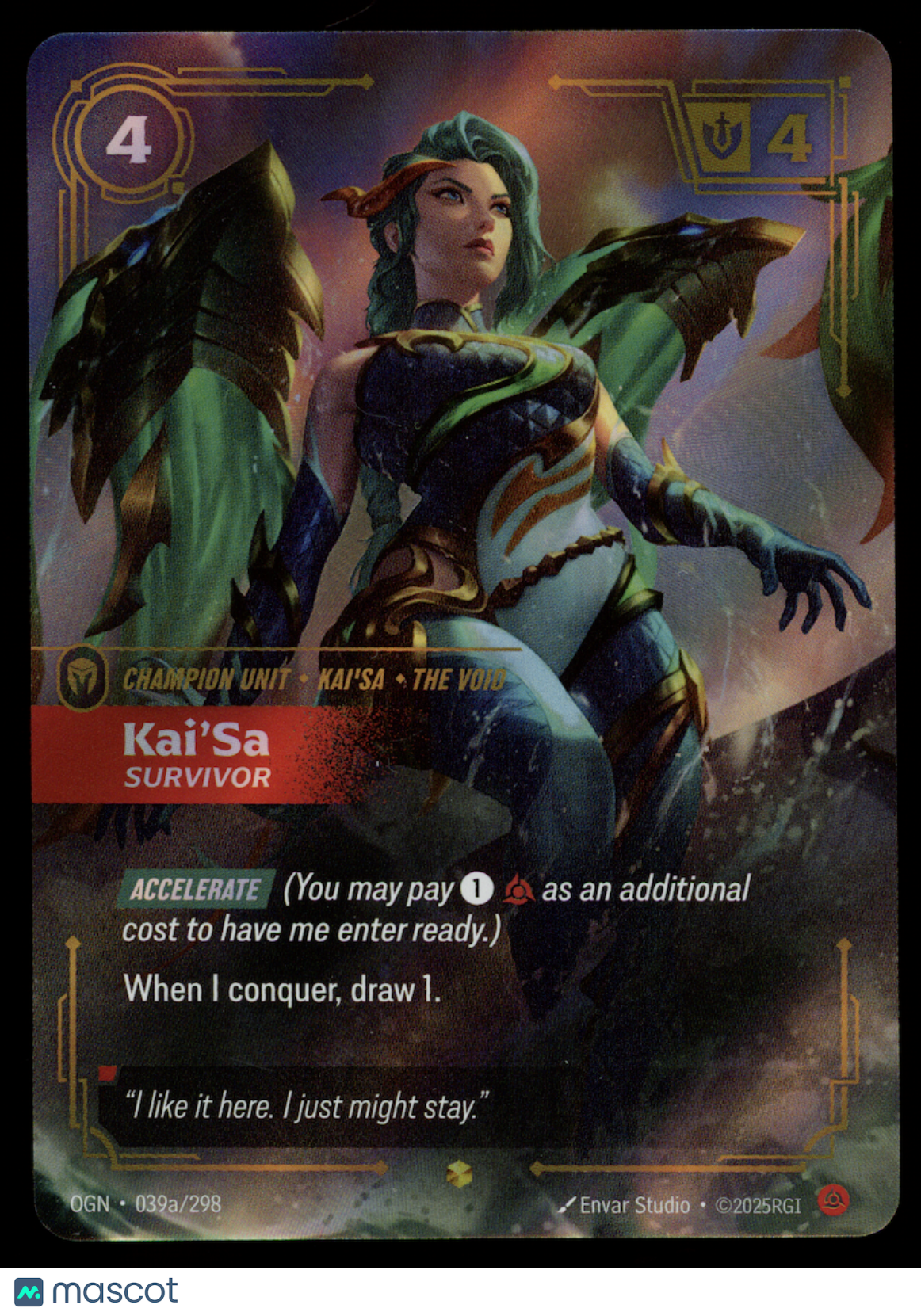 KAI'SA 2025 Riftbound Origins League of Legends #039a Survivor Alternate Art