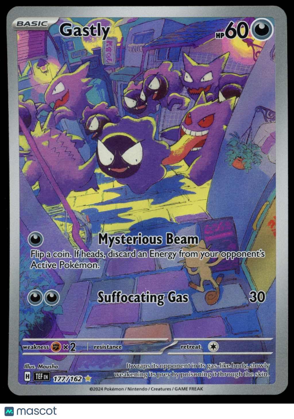 GASTLY 2024 Pokemon Scarlet & Violet Temporal Forces #177/162 Illustration Rare