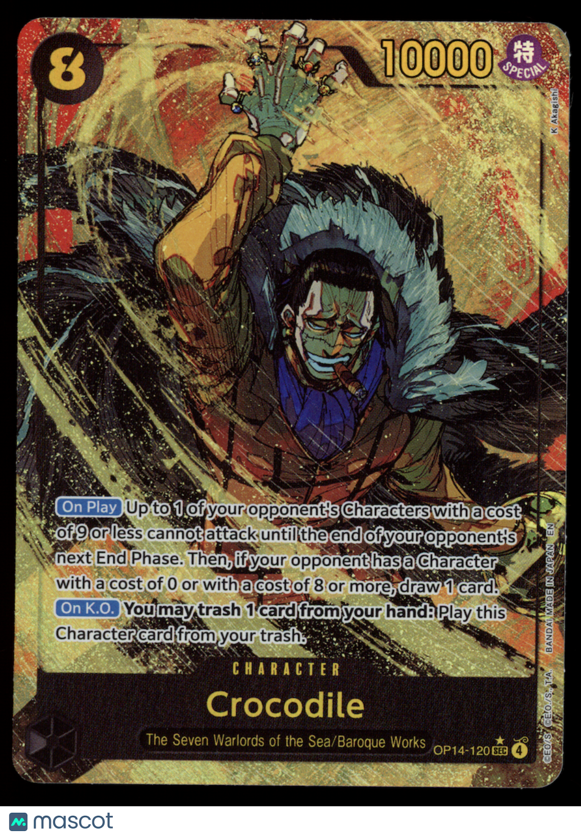 CROCODILE 2026 One Piece The Azure Sea's Seven #OP14-120 Alt Art SEC